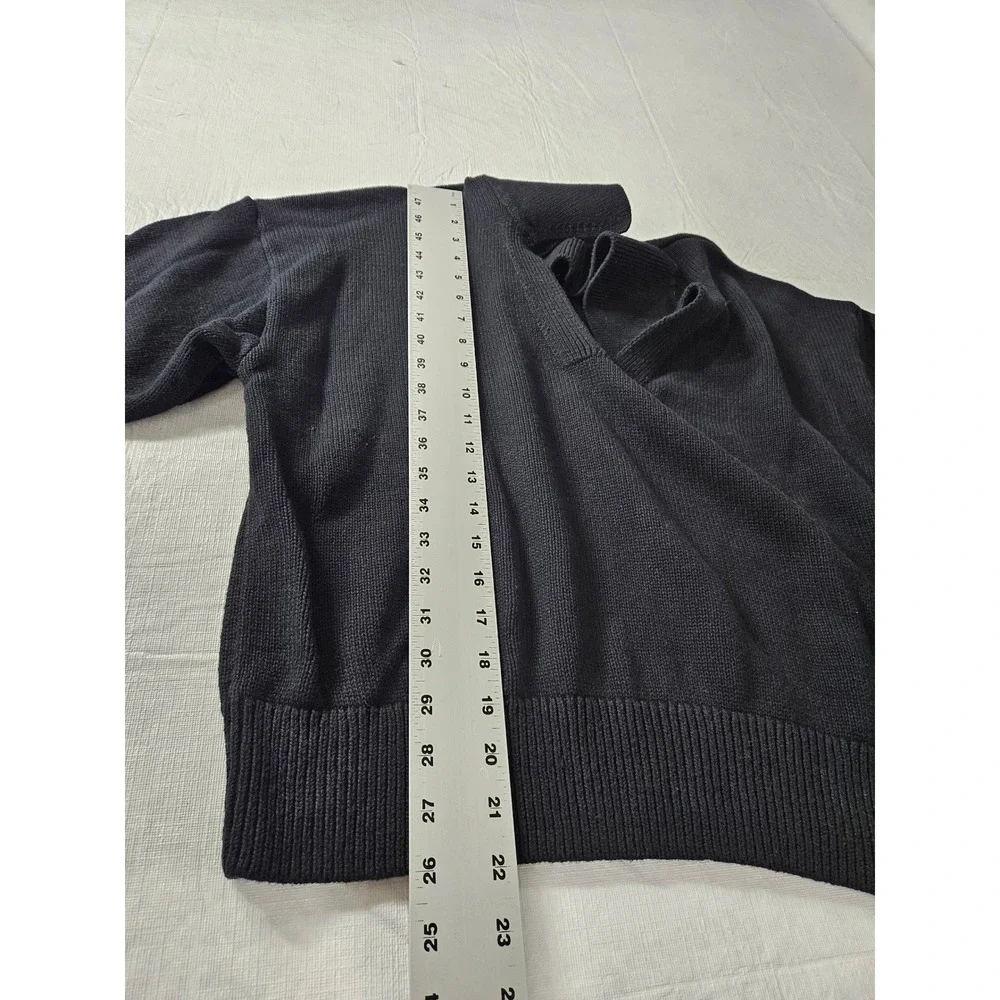 Old Navy Womens Black 100% Cotton Polo Collar V-Neck Knit‎ Sweater Large